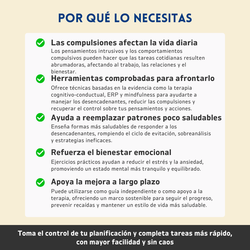 Trastorno Obsesivo-Compulsivo (TOC) – Cuaderno Terapéutico – Herramientas Terapéuticas y Estrategias de Afrontamiento
