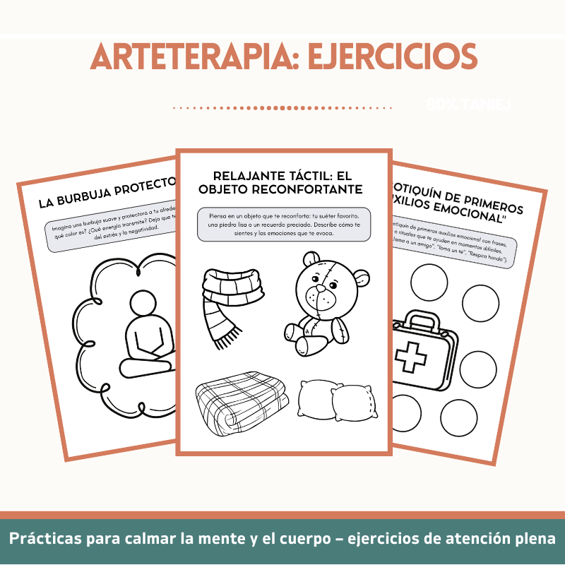 Cuaderno de arteterapia para niños y adolescentes – más de 110 actividades imprimibles para la salud mental (TCC, mindfulness y SEL)